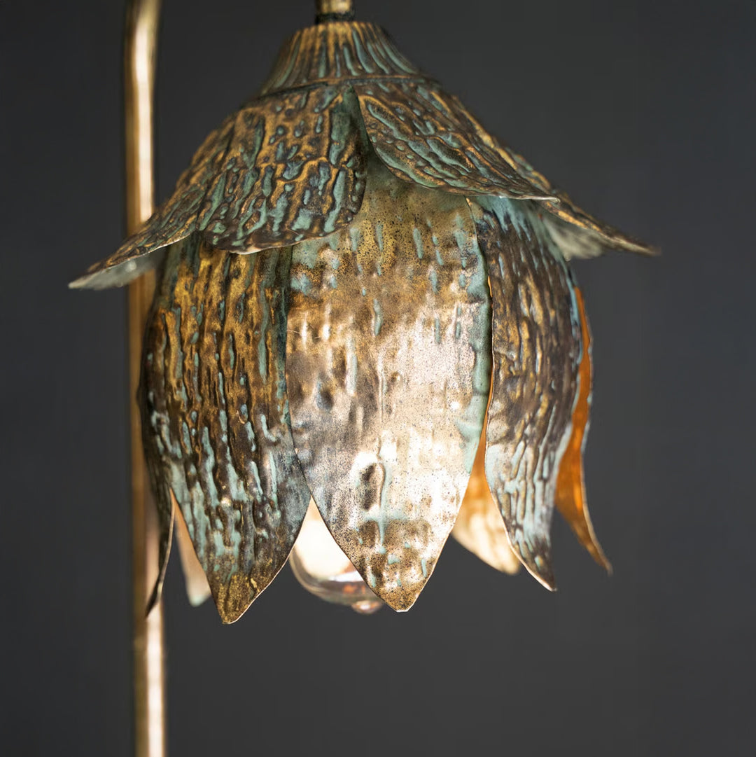 Antique Brass Tulip Table Lamp