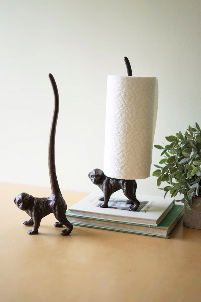 Cast Iron Monkey Paper Towel Holder