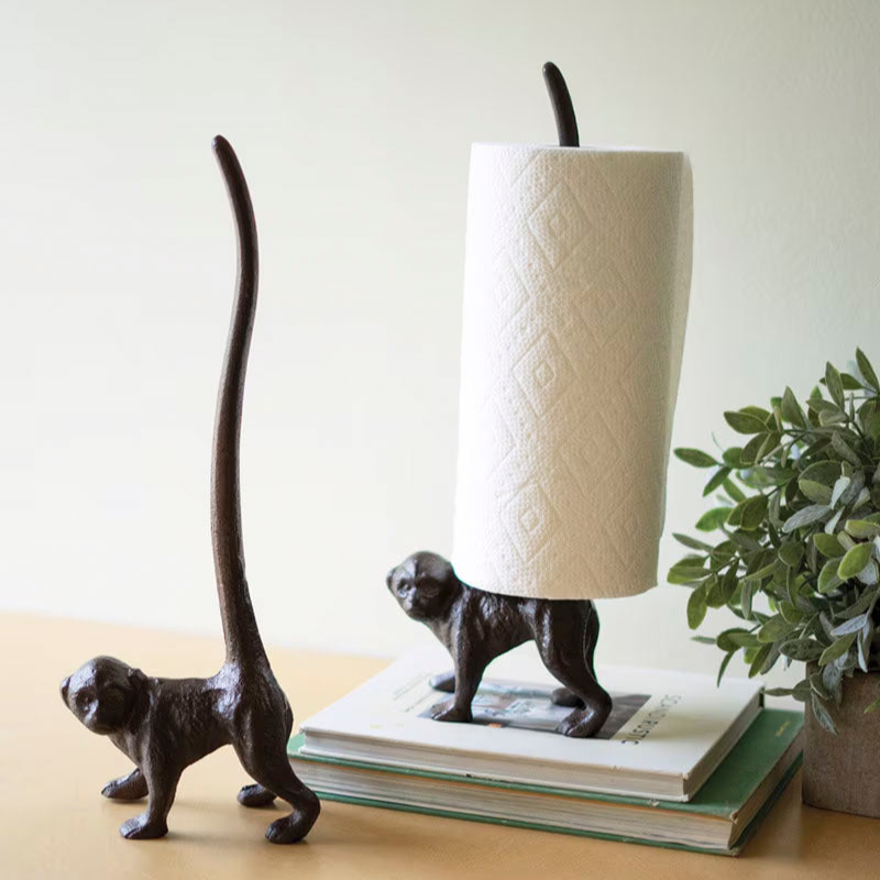 Cast Iron Monkey Paper Towel Holder