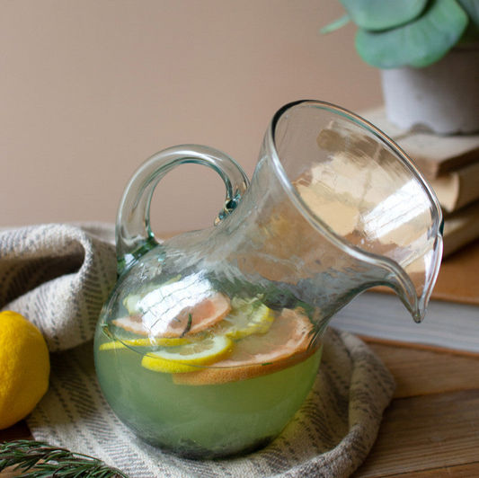 Small Glass Tilted Pitcher