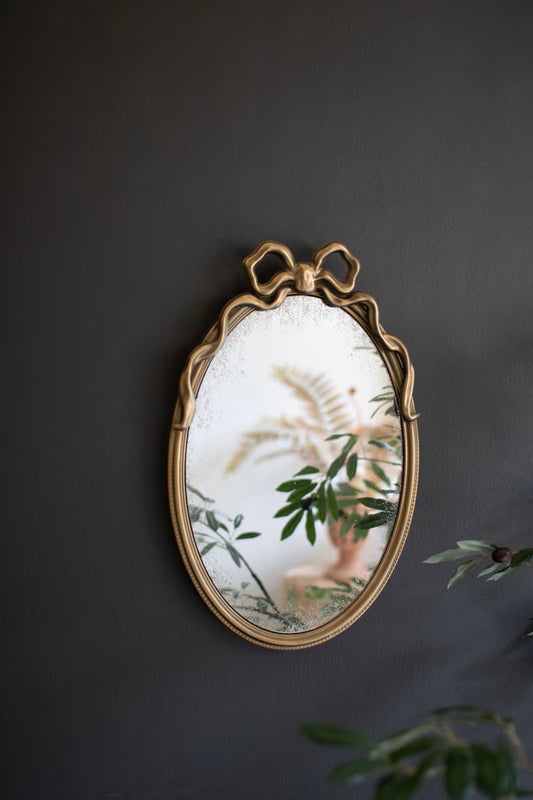 Antique Gold Mirror with Bow