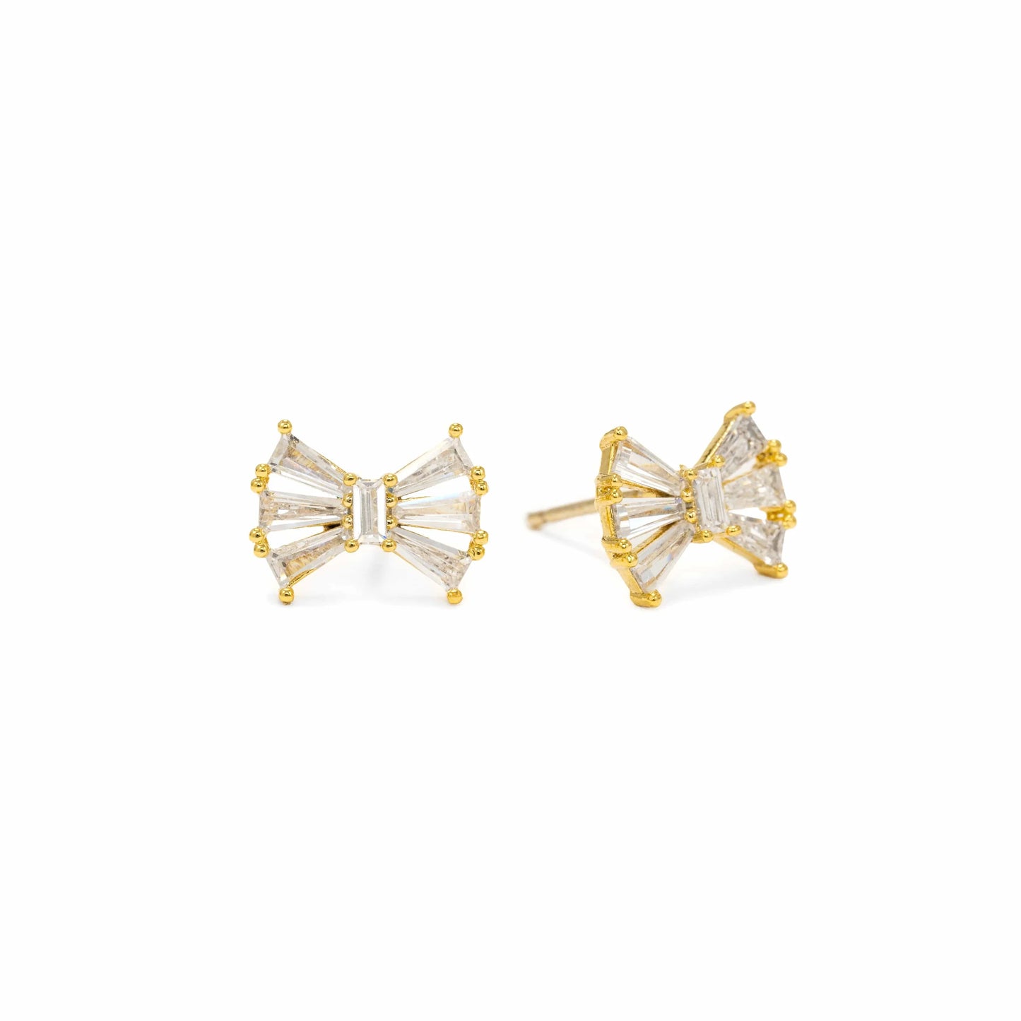 Camille Stud Gold Bow Earrings Pair
