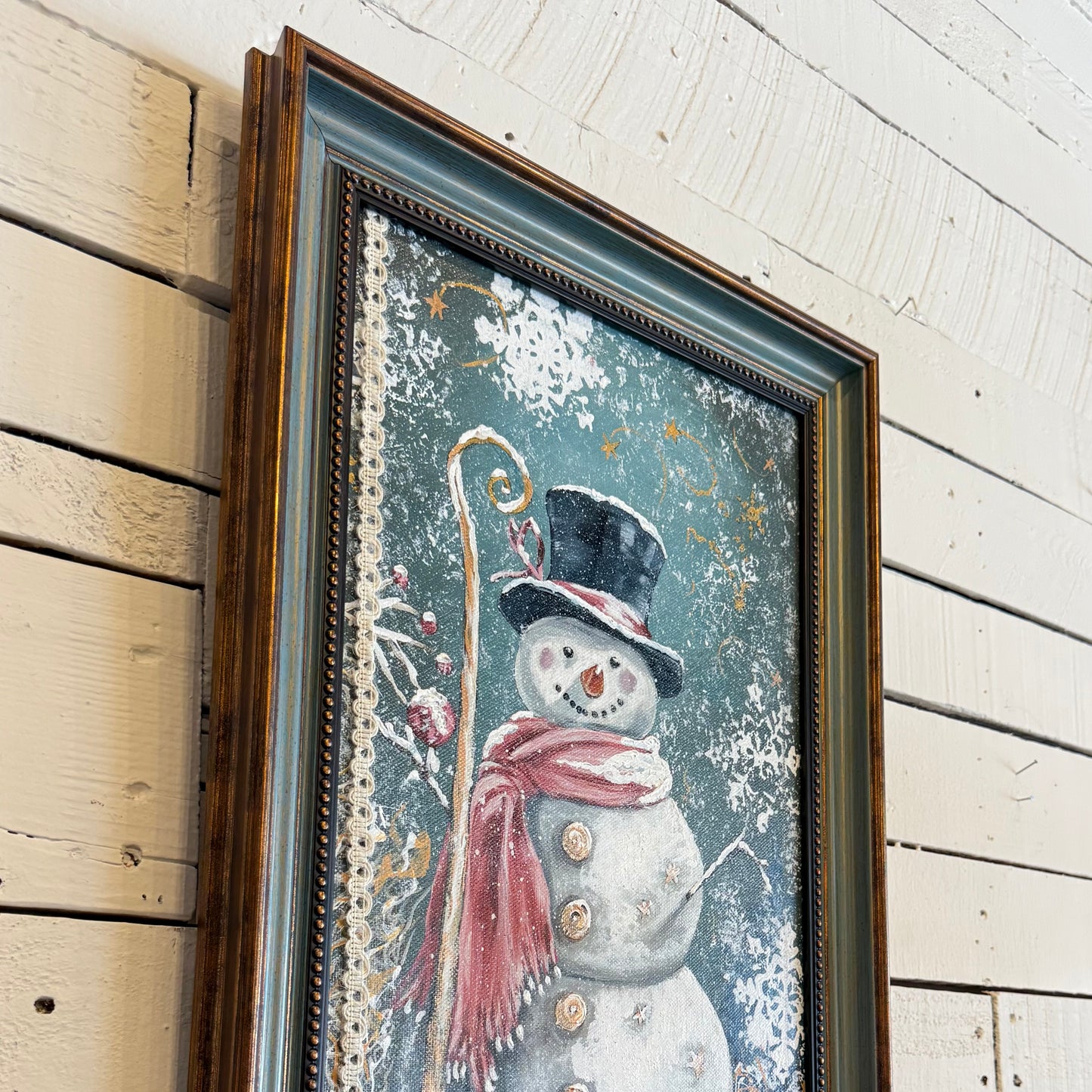 Vintage Snowman Hand Painting