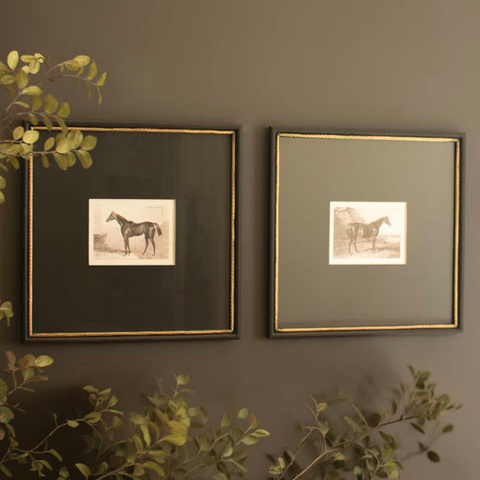 Black Framed Horse Print Under Glass