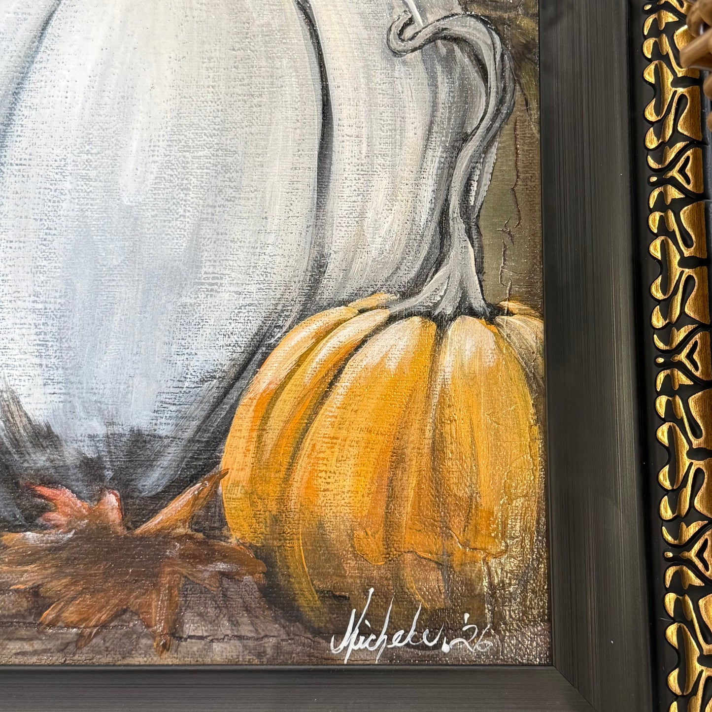 Pumpkins & Fall Leaves Hand Painting