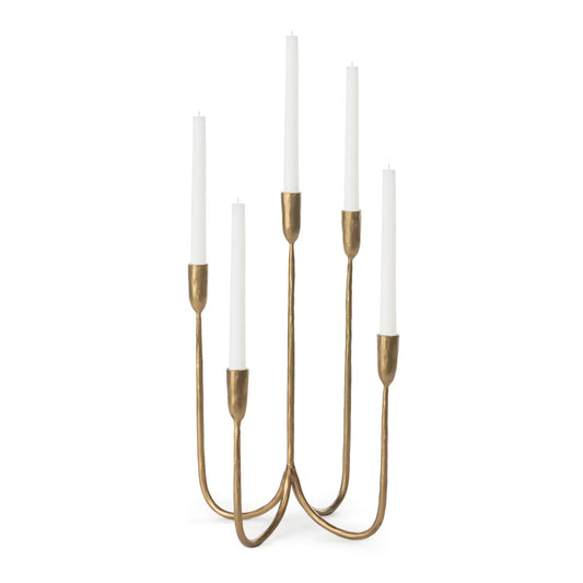 Five Candle Brass Candelabra