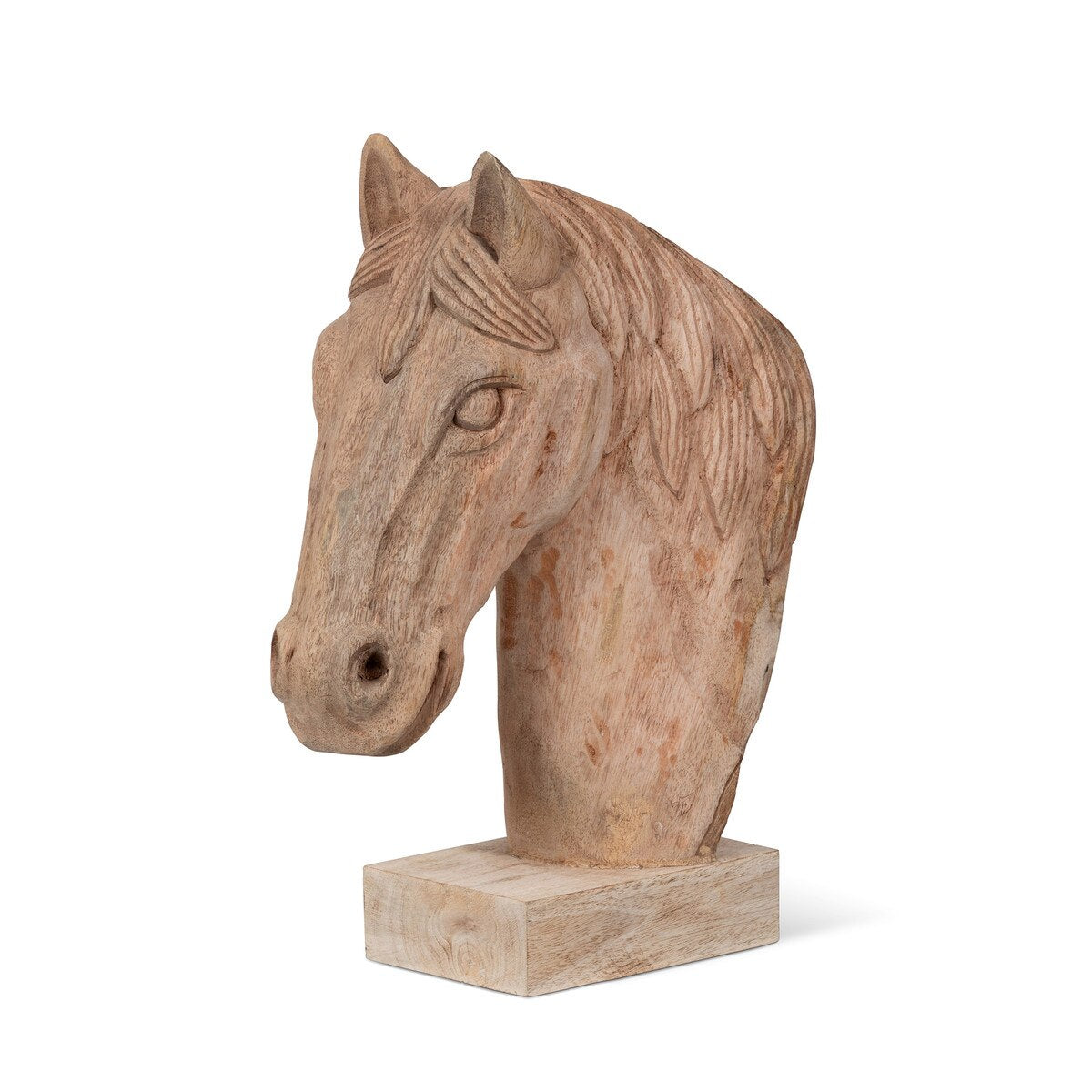 Hand Carved Wooden Stallion Sculpture