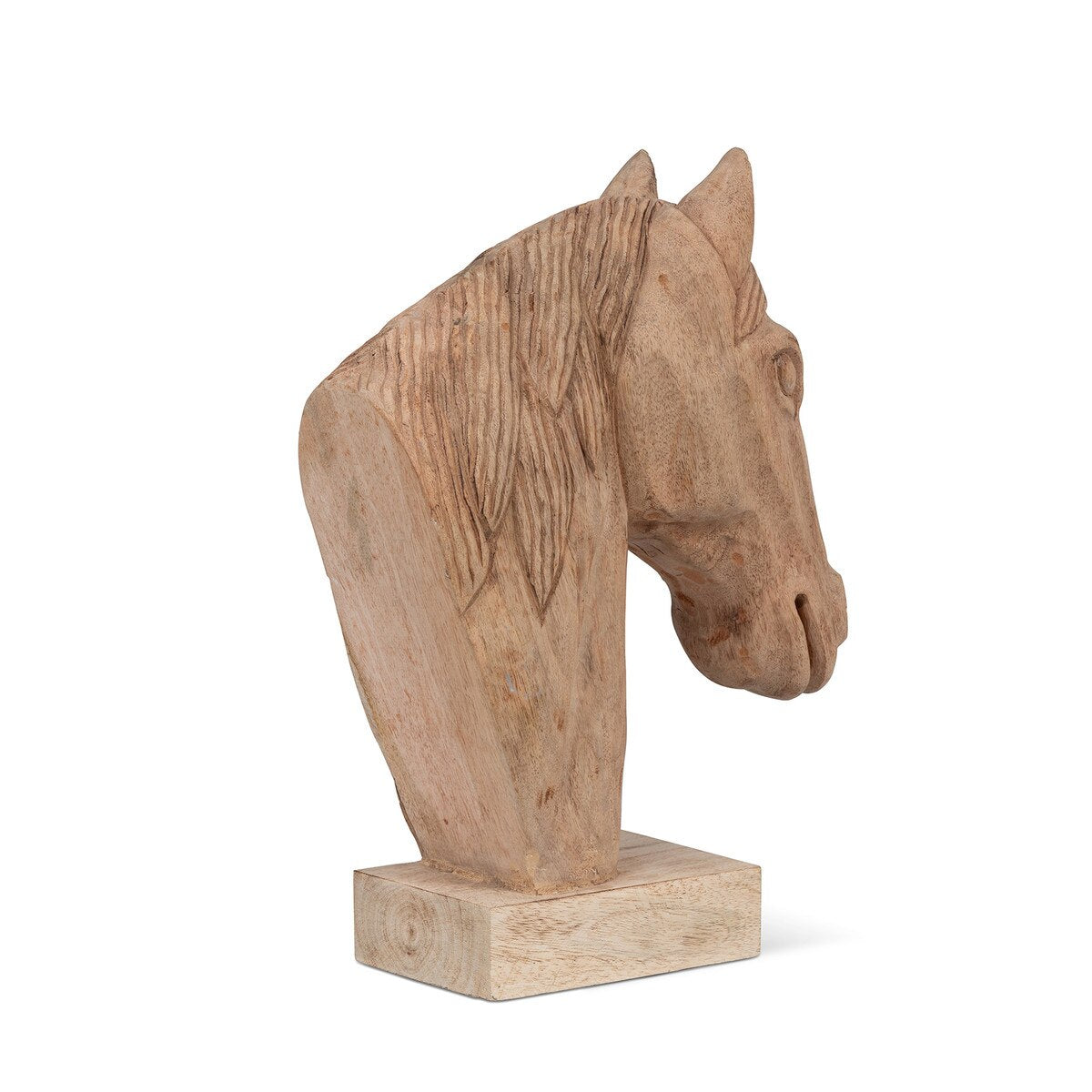 Hand Carved Wooden Stallion Sculpture