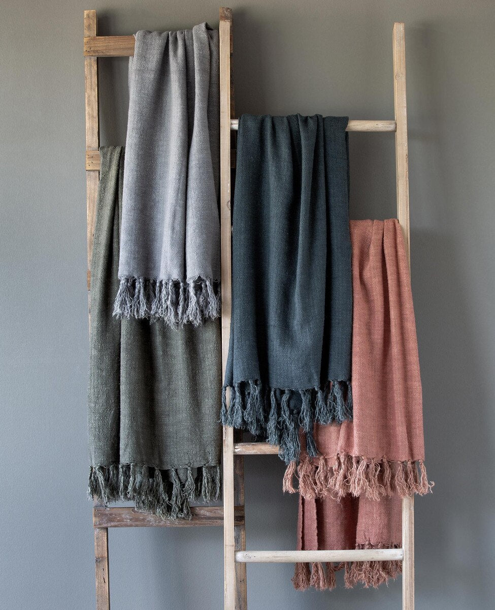 Washed Linen Throw, Assorted Colors