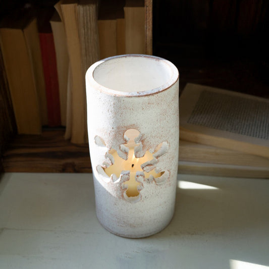 White Clay Snowflake Luminary