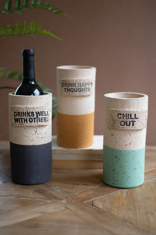 Terracotta Wine Cooler with Cute Sayings
