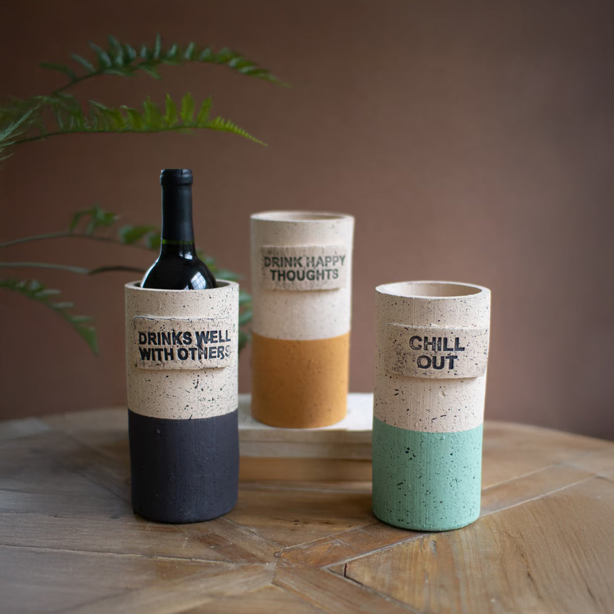 Terracotta Wine Cooler with Cute Sayings