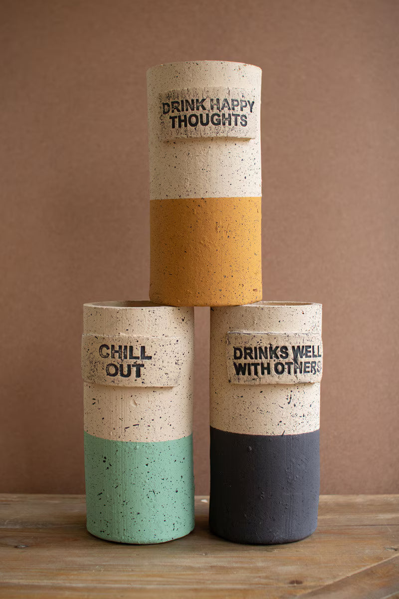 Terracotta Wine Cooler with Cute Sayings
