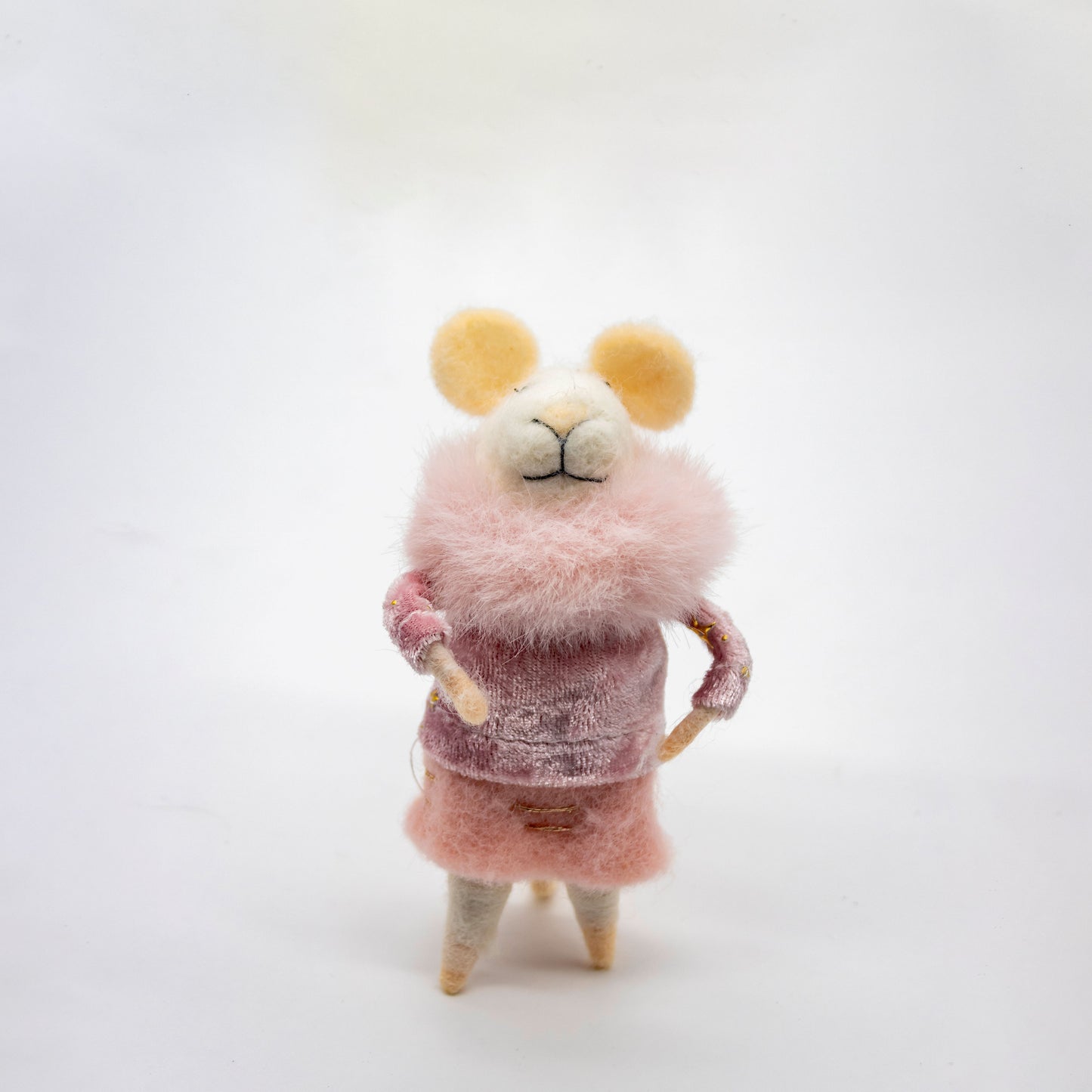 Wool Felt Mice Ornaments in Winter Clothes