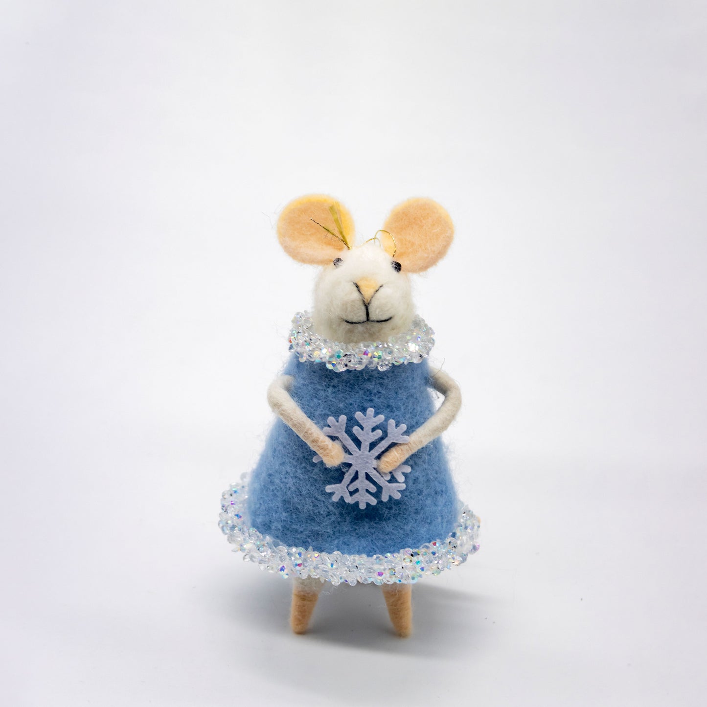 Wool Felt Mice Ornaments in Winter Clothes