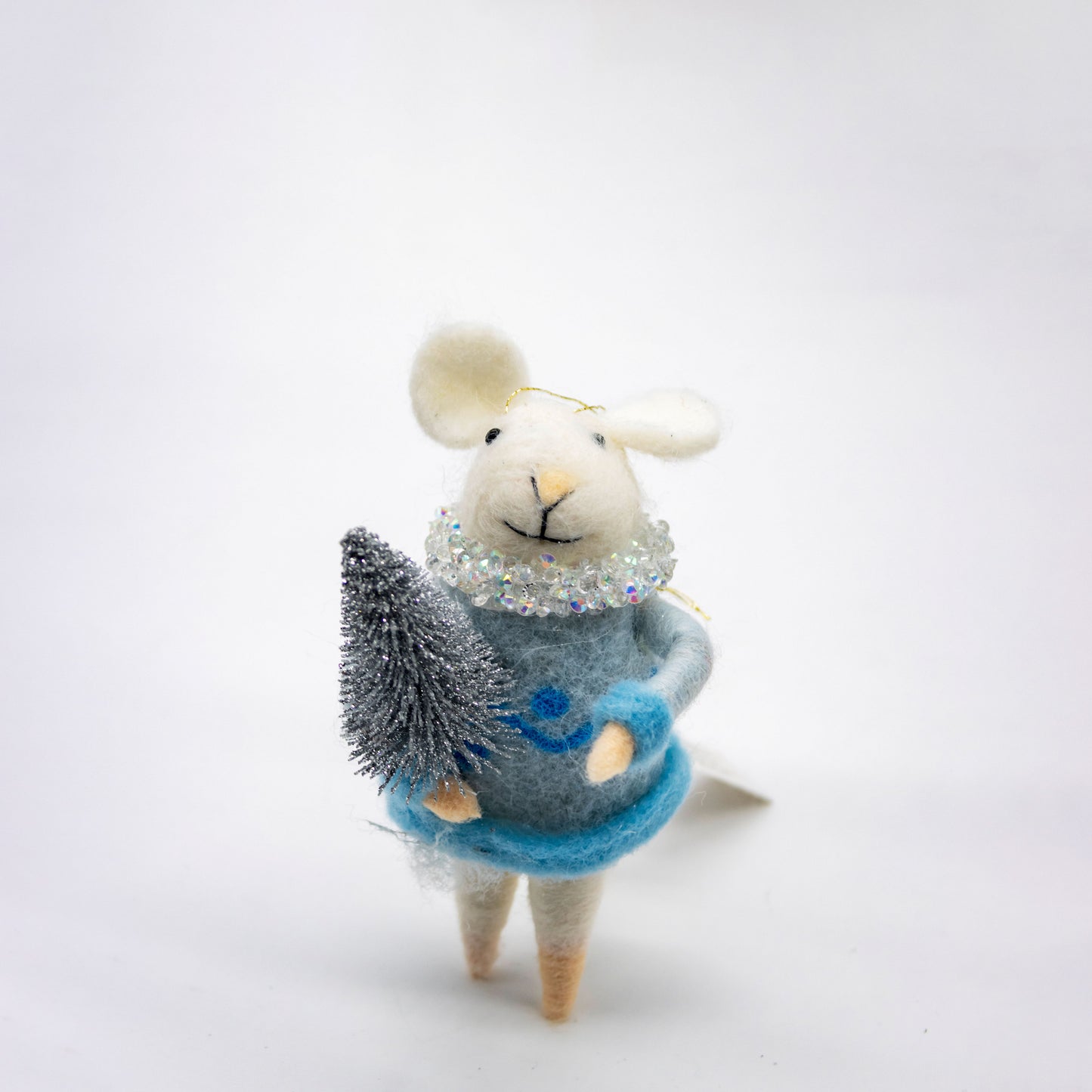 Wool Felt Mice Ornaments in Winter Clothes