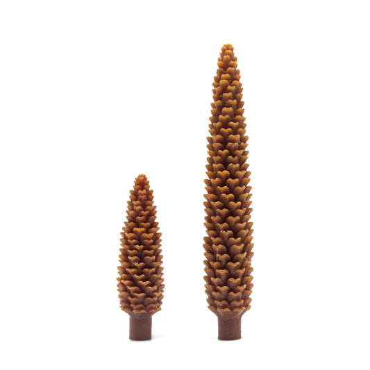 Pair of Brown Pinecone Taper Candle