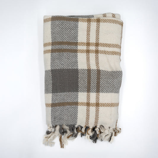 Brushed Cotton Flannel Plaid Throw Blanket