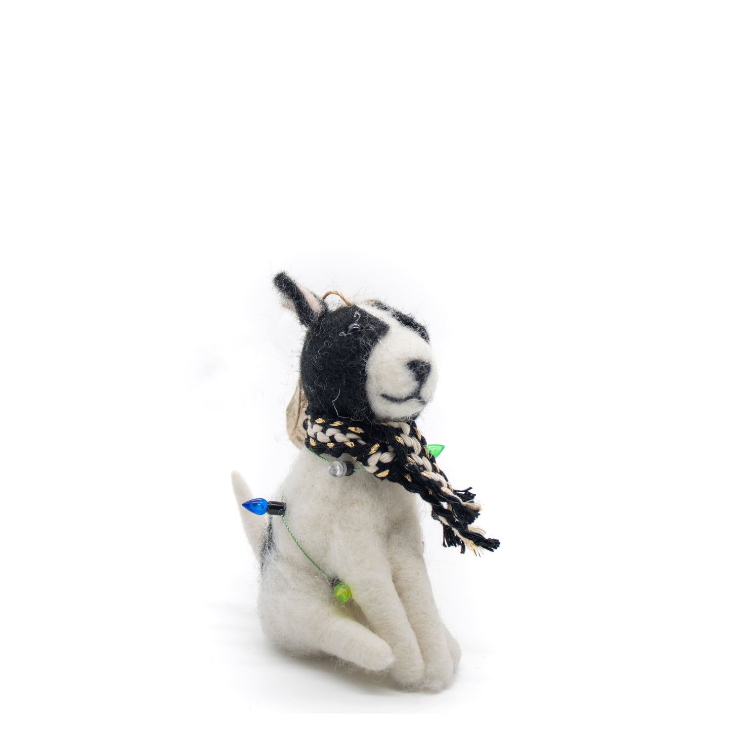 Wool Felt Dog Ornament with Scarf