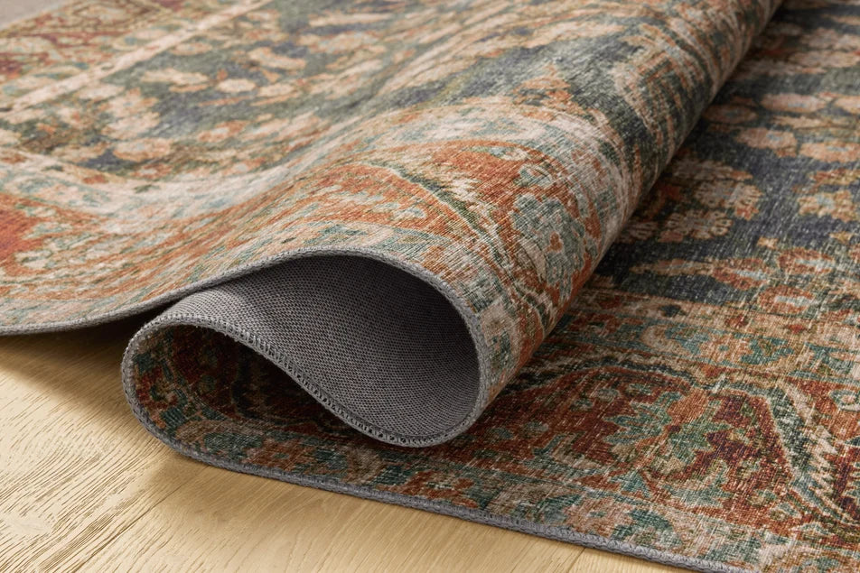 Jules Area Rug in Ocean and Spice by Loloi