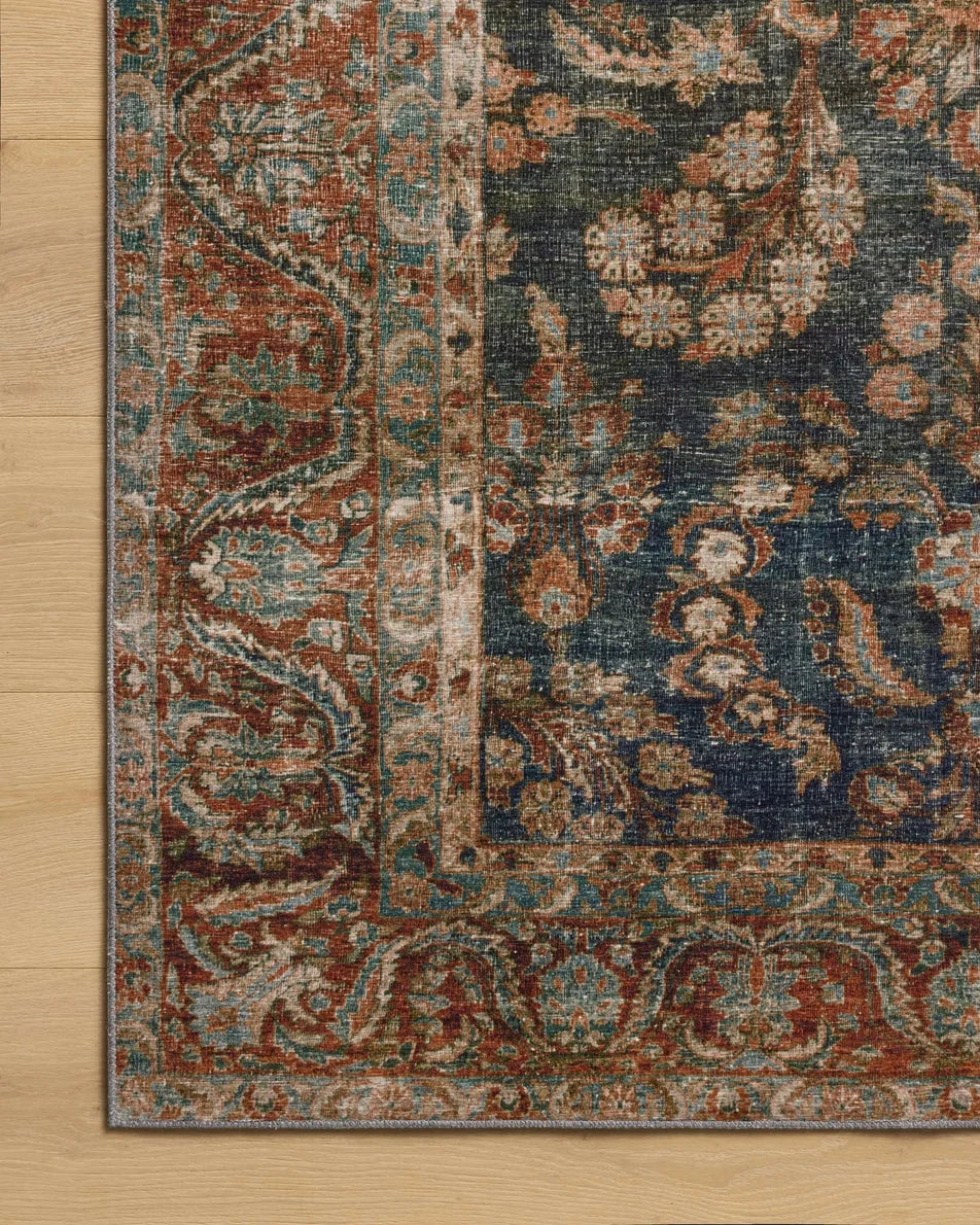 Jules Area Rug in Ocean and Spice by Loloi