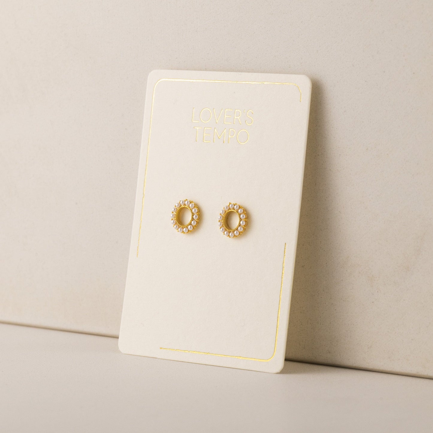 Kismet Pearl Stud Gold Earrings Pair