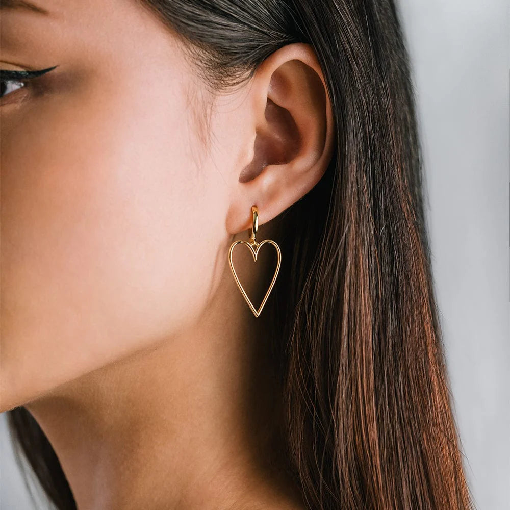 Lovestruck Heart Hoop Gold Earrings Pair