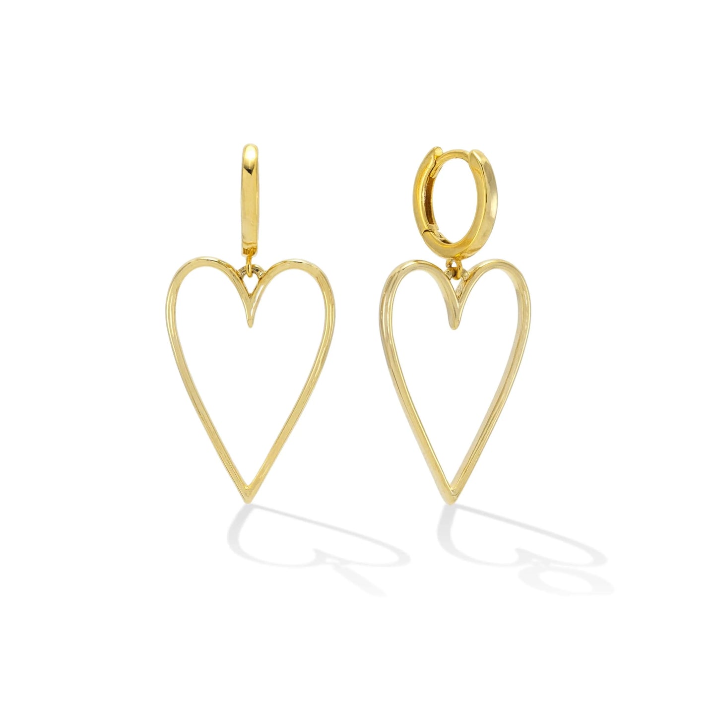 Lovestruck Heart Hoop Gold Earrings Pair