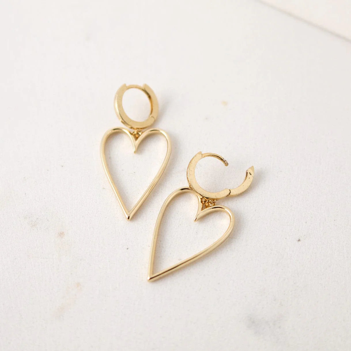 Lovestruck Heart Hoop Gold Earrings Pair