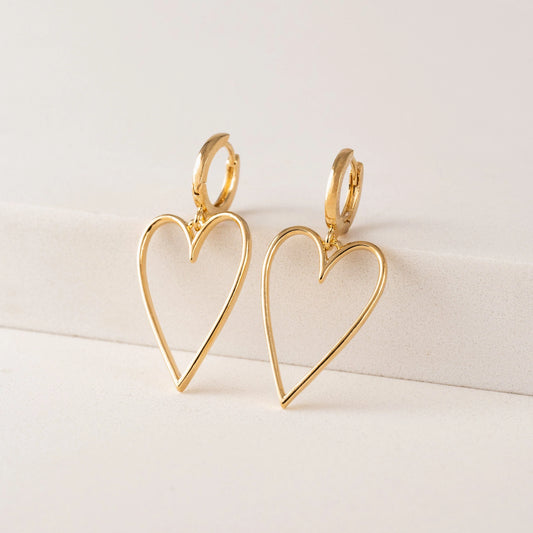 Lovestruck Heart Hoop Gold Earrings Pair