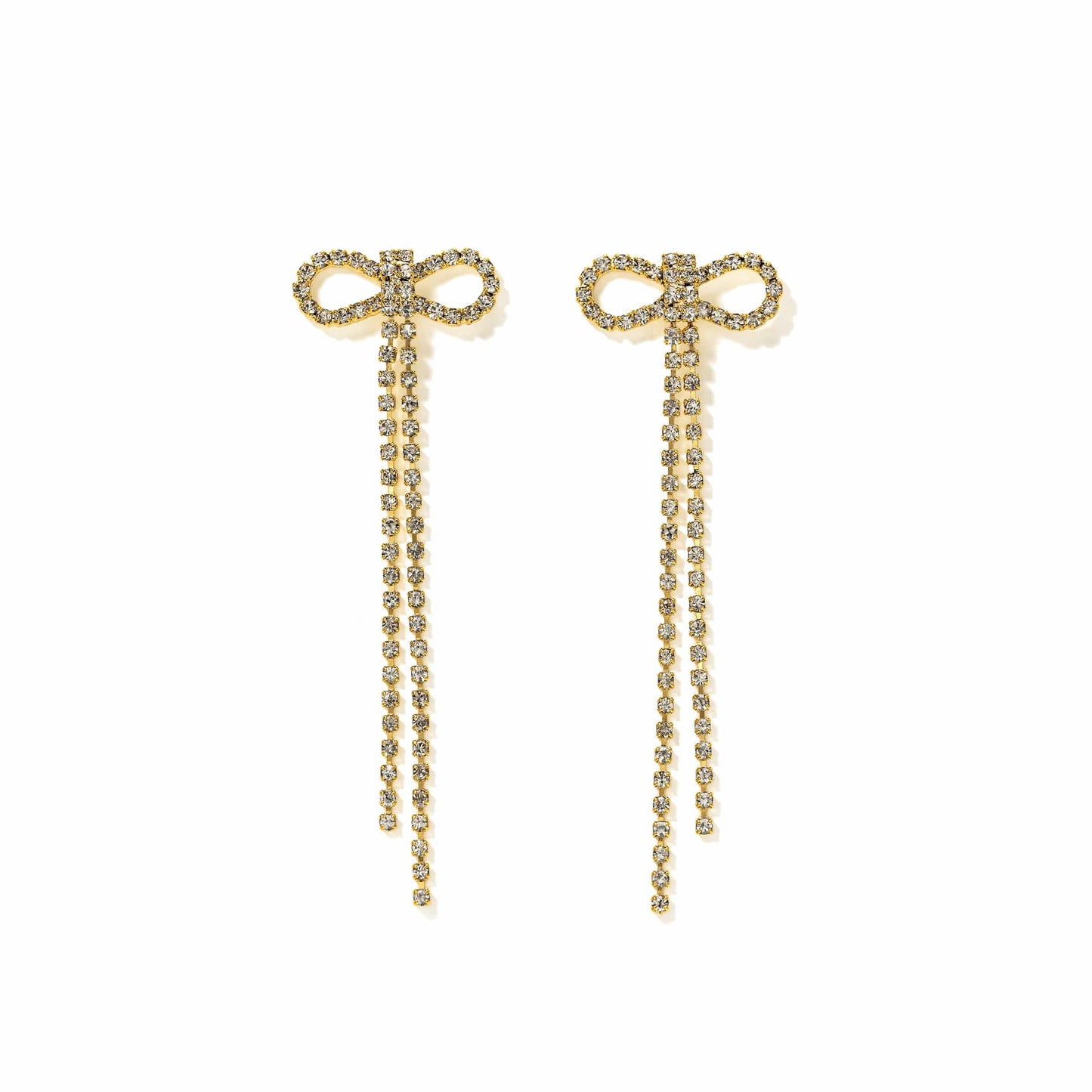 Luxe Bow Gold Earrings Pair