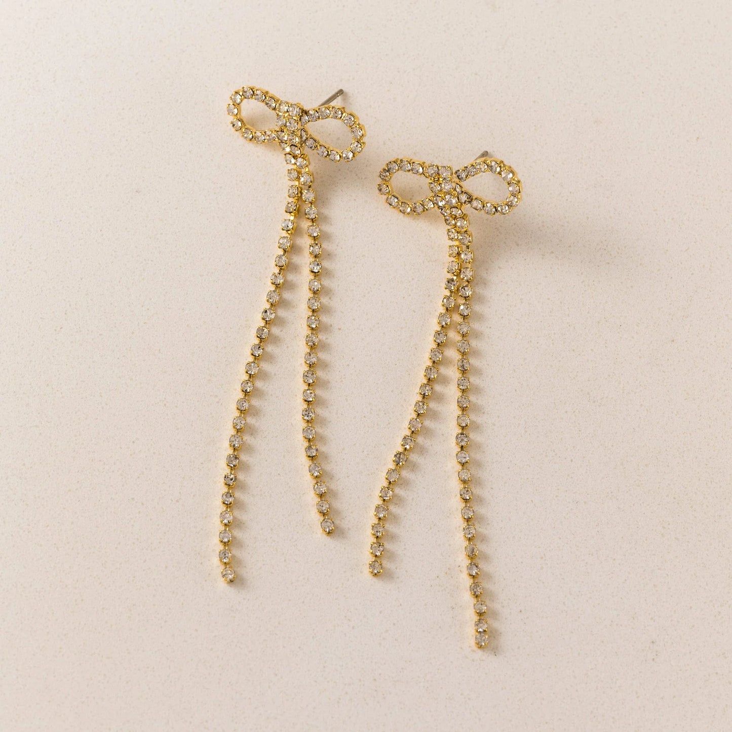 Luxe Bow Gold Earrings Pair