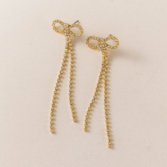 Luxe Bow Gold Earrings Pair