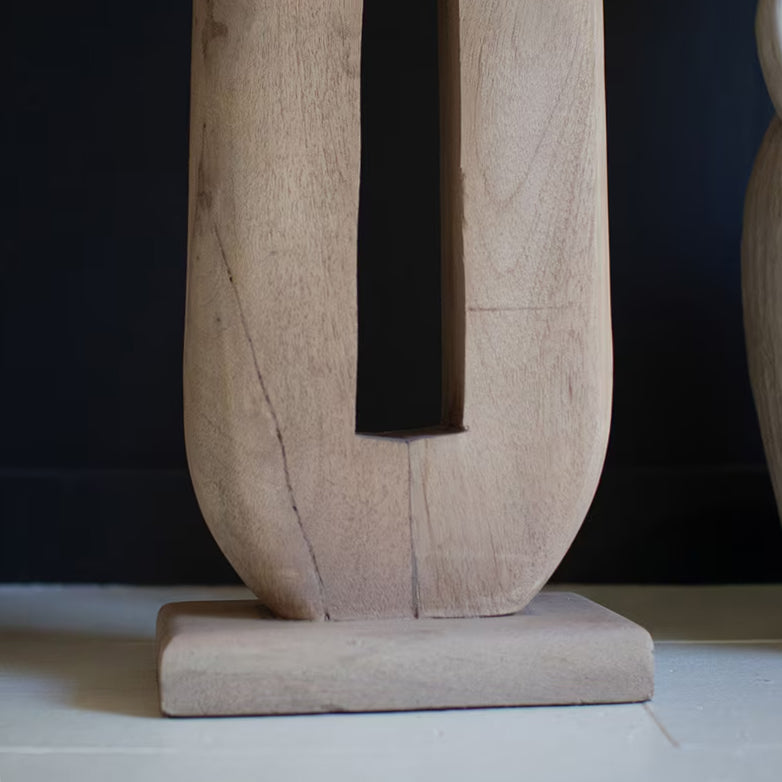 Tall Oval Wooden Floor Lamp with With Shade