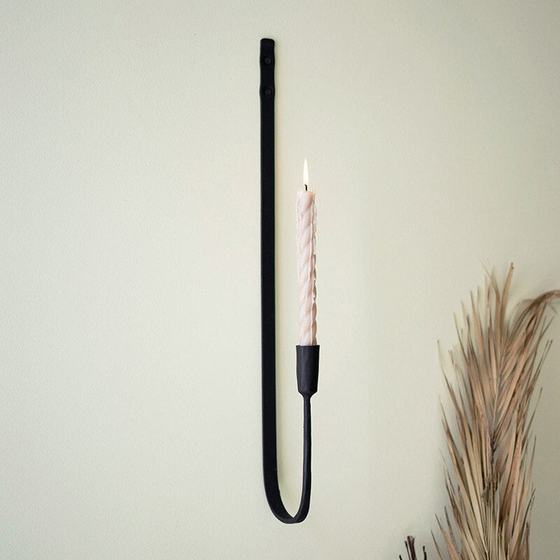 Forged-Iron Single Taper Candle Wall Sconce