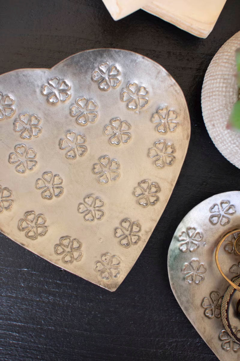 Embossed Metal Heart Shape Bowls