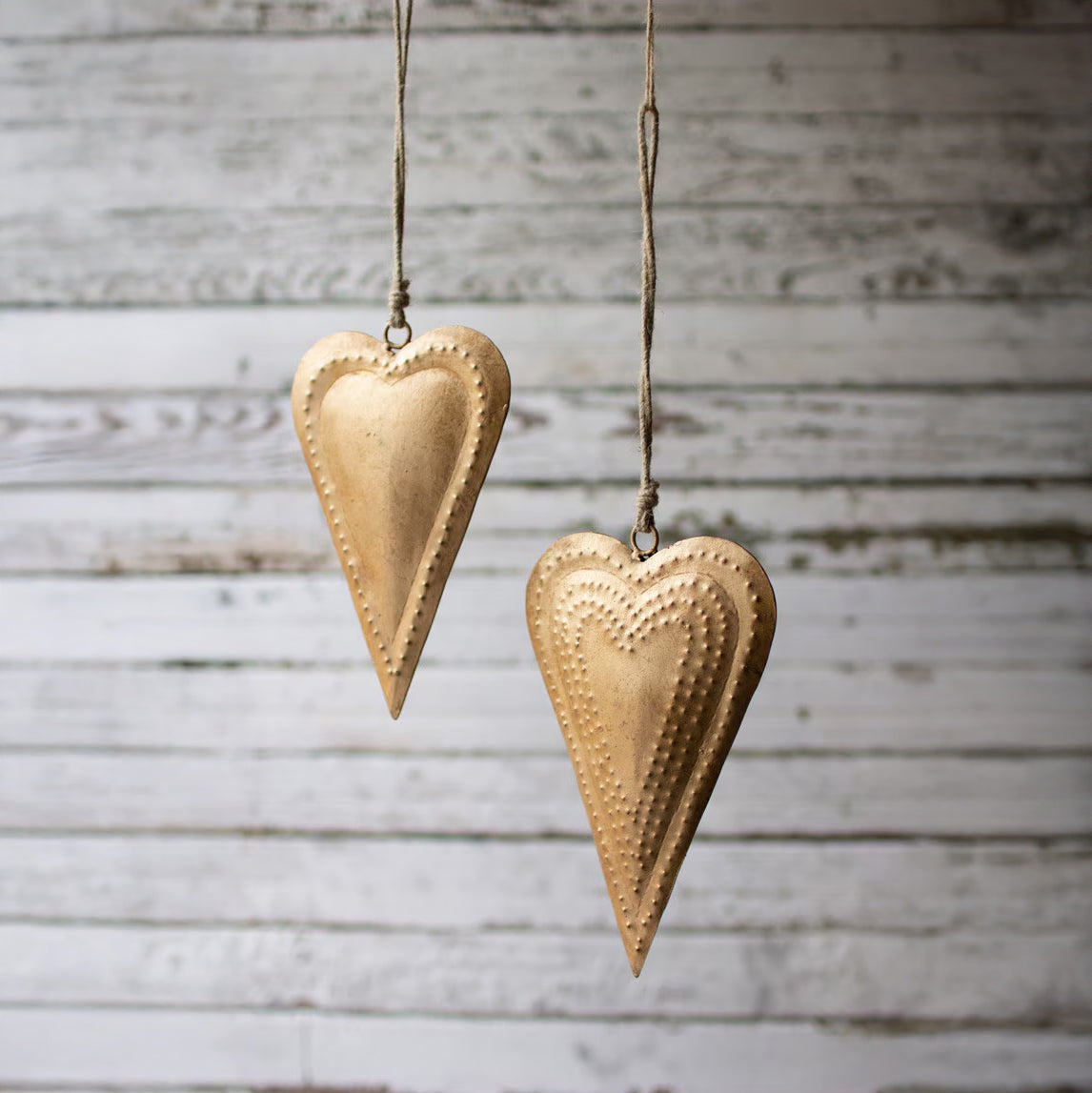 Antique Brass Metal Heart Ornament