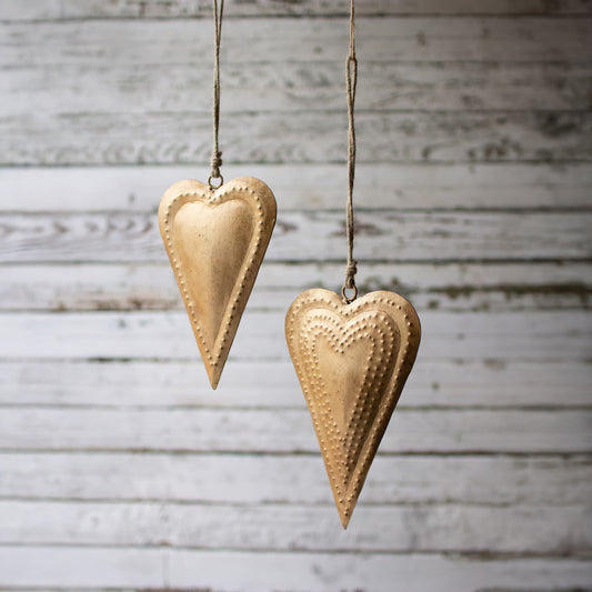 Antique Brass Metal Heart Ornament