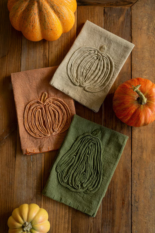 Embroidered Fall Kitchen Towel