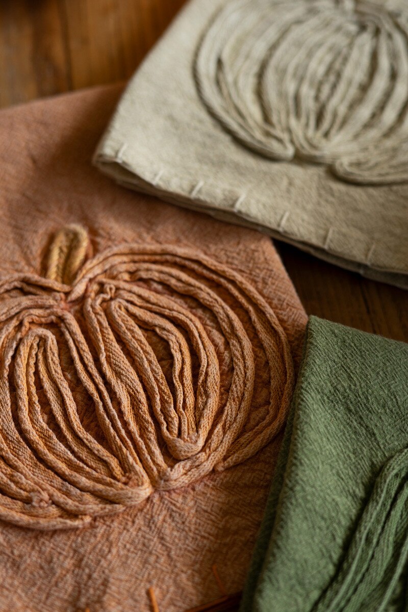 Embroidered Fall Kitchen Towel