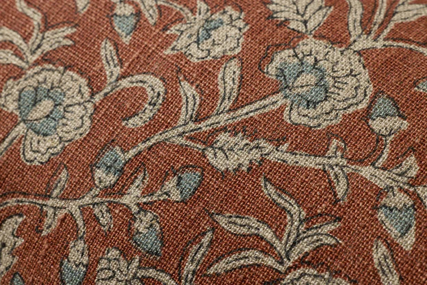Floral Lumbar Pillow in Brick