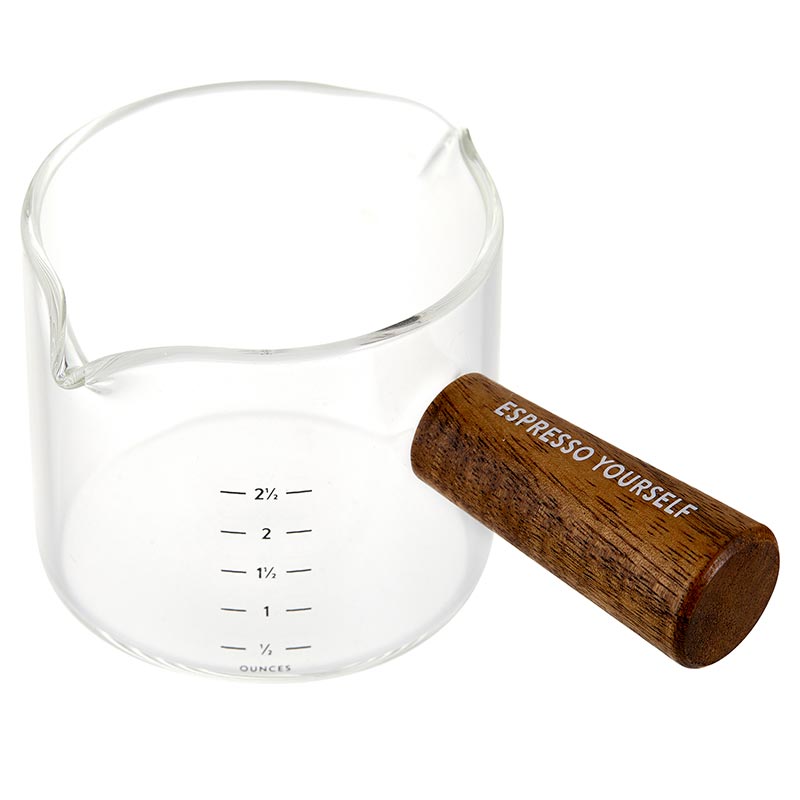 Espresso Measuring Glass with Wood Handle