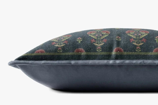 Marigold Blue Multi Flange Lumbar Pillow by Loloi