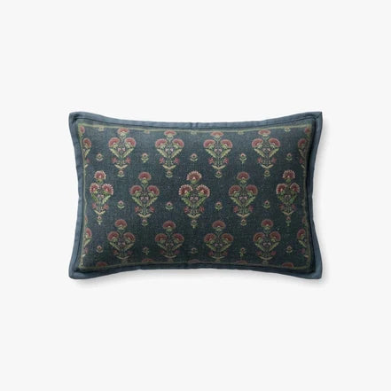 Marigold Blue Multi Flange Lumbar Pillow by Loloi