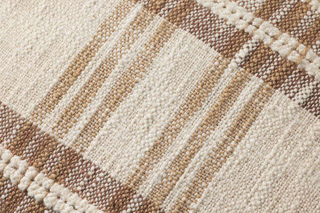 Tan and Brown Plaid Pillow by Loloi