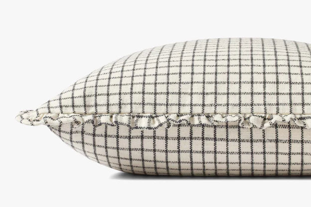 Dinah Ivory & Black Ruffle Edge Pillow by Loloi