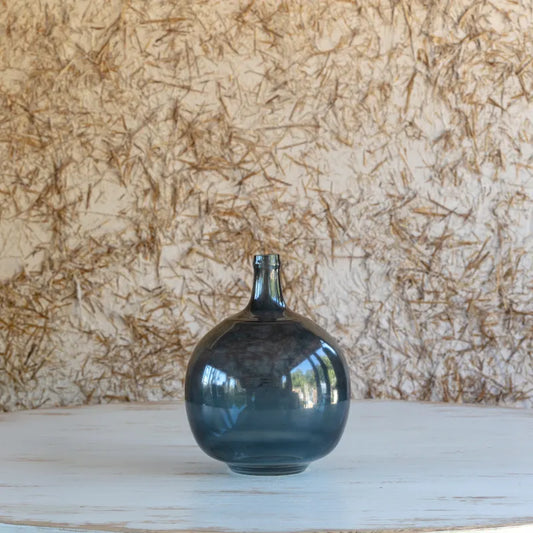 Blue Glass Bottle Vase