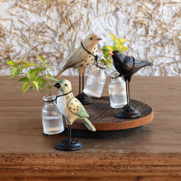 Bird Figurine with Vase