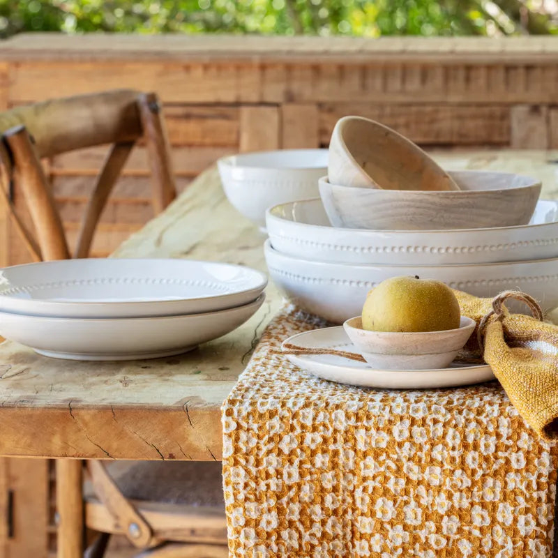 Isabella White Stoneware Dish Collection