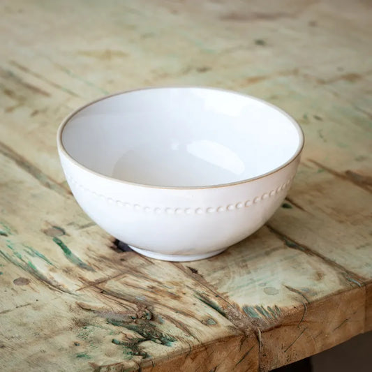 Isabella White Stoneware Dish Collection
